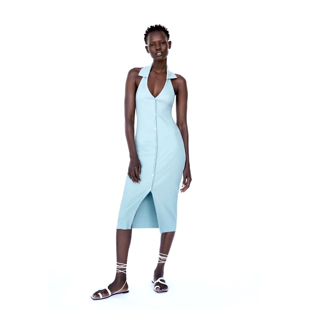 Pale blue halter Zara dress